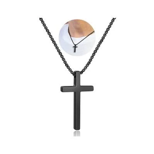 Stainless Steel Cross Necklace for Men and Boys