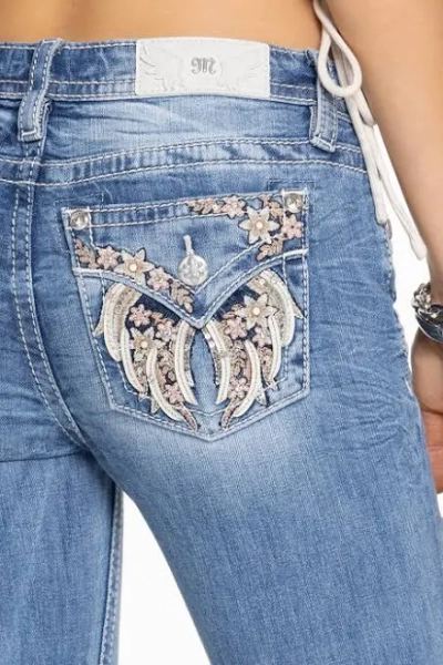 Miss Me Aleah Floral Wing Bootcut Jeans