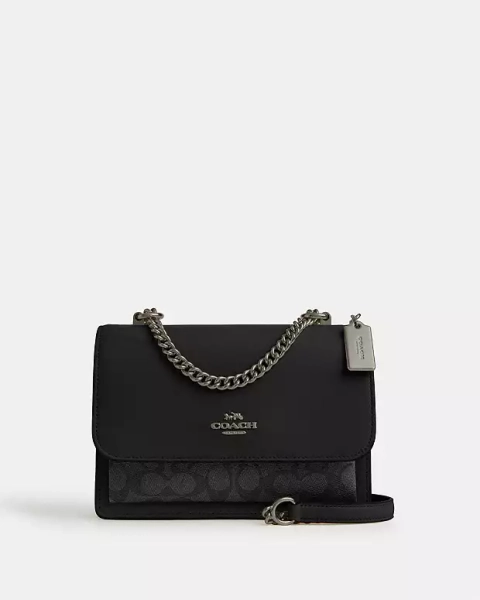 Gunmetal/Charcoal/Black Klare Crossbody Bag In Signature Canvas