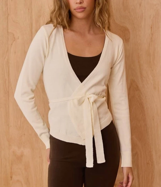 Women's Pilates Wrap Knitted Cardigan Sweater