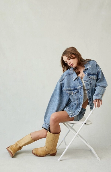 Light Indigo Relaxed Denim Trucker Jacket