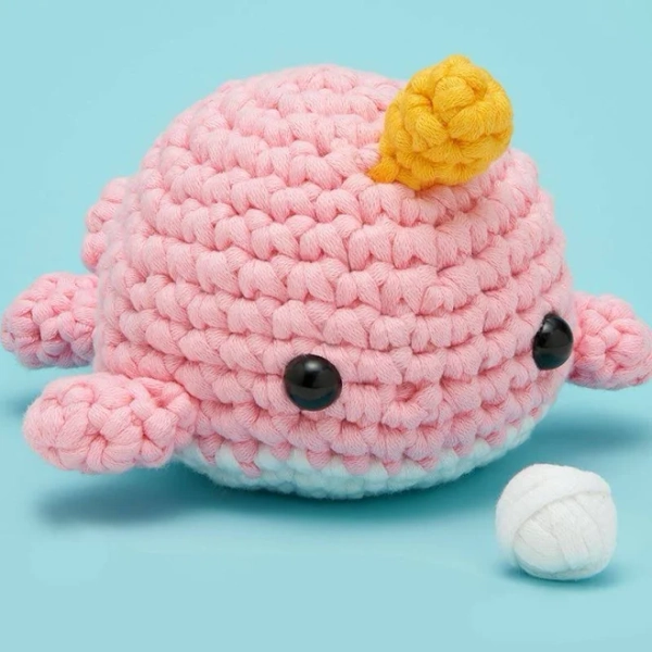 The Woobles Pink Narwhal Crochet Kit