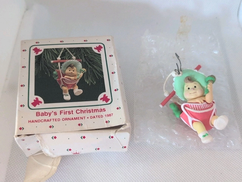 Hallmark Keepsake Ornament 1987 Baby's First Christmas Baby In Swing
