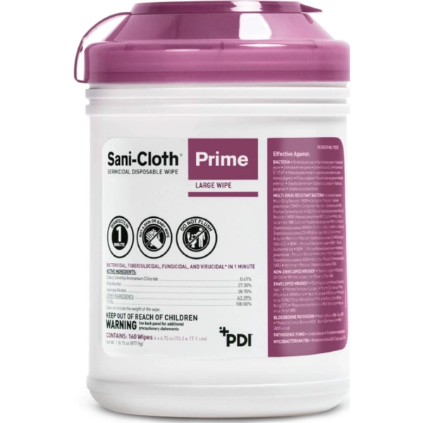 Sani-Cloth Prime Disposable Disinfectant WipesCan of 160