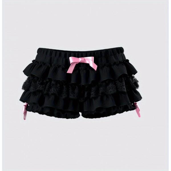 Women'S Y2K Layered Pleated Skirt - Slim Fit with Front Bow Accent, Non-See-Through Fabric for Casual, Party, Everyday Outfits - Spring/Fall/Summer Skirt, Cute Skirts, Party Wear, Layered Design, Delicate Lace, Fashion Lovers, Spring Fashion, Lightweight Material, Fashionforward Women