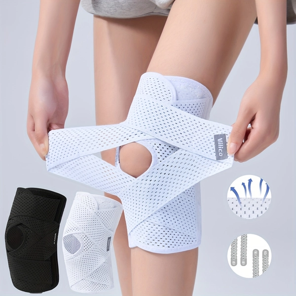 Elastic Strap Sports Knee Brace, Unisex Breathable Polyester Fitness Basketball Knee Support, Suitable for Various Outdoor Sports