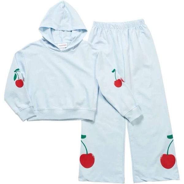 Tween Diva Girls' Cherry Graphic Fleece Hoodie & Sweatpants Set