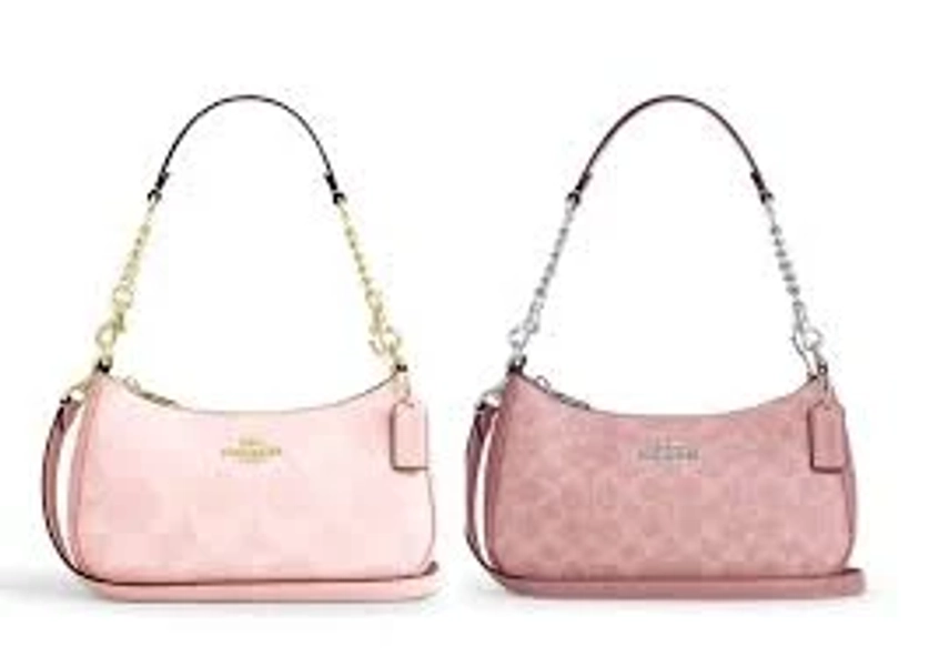 NWT COACH teri shoulder bag Signature Canvas CV933 /CAL51 powder pink