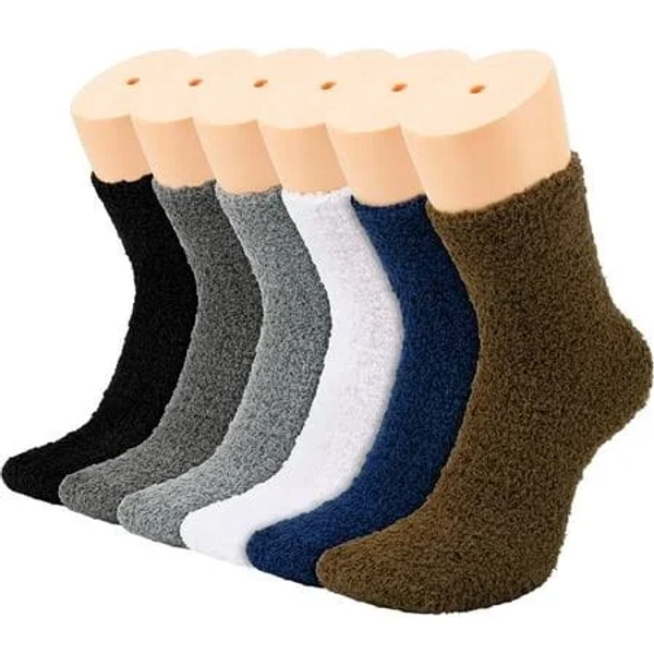 Women's Fuzzy Plush Slipper Socks (6 Pairs)