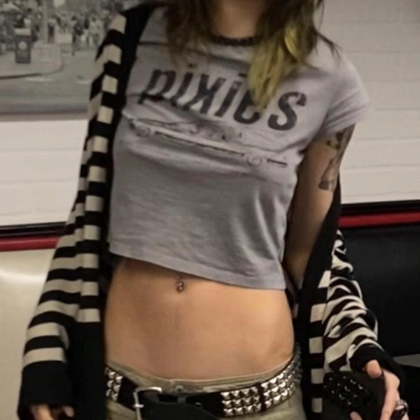 Koool grey #Pixies cropped tee 
#alternative...