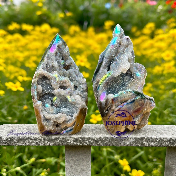 Large Rare Rainbow Aura Sphalerite Quartz Crystal Chunk, 200-250g Mineral Rocks Specimen, Home Crystal Decor Ornament Collection Gift
