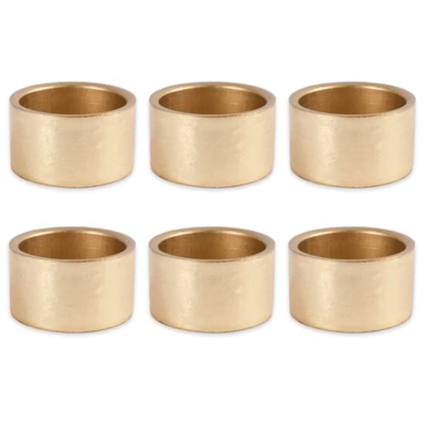 DII Napkin Ring Set, 6 Piece, Gold