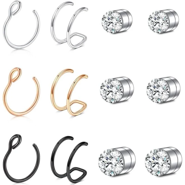 Clip-On Fake Septum & Nose Piercings