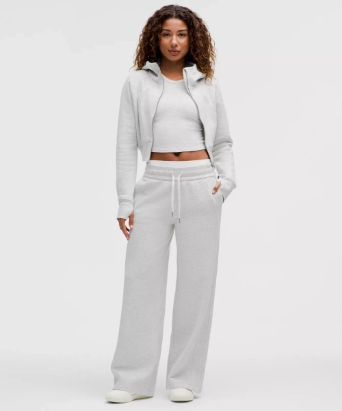 Scuba Hose mit weitem Bein und mittelhohem Bund  - Heathered Core Ultra Light Grey - L