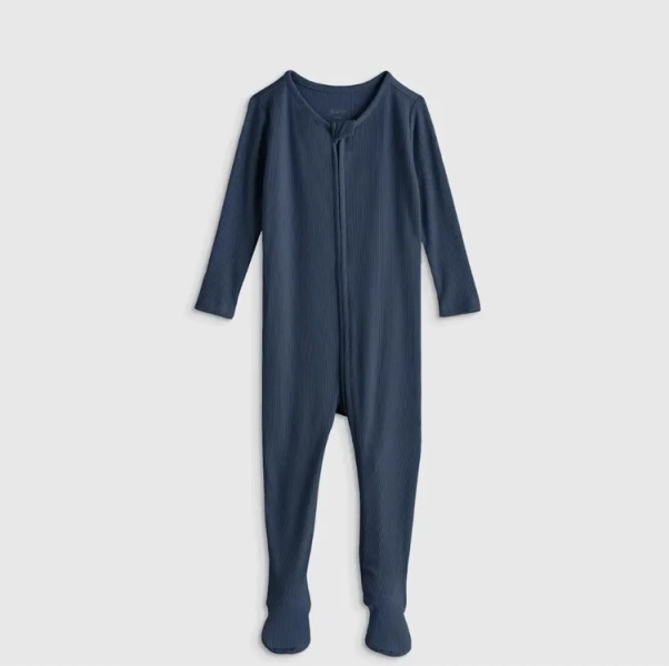 Softest Rib Footie  in Deep Sea Blue