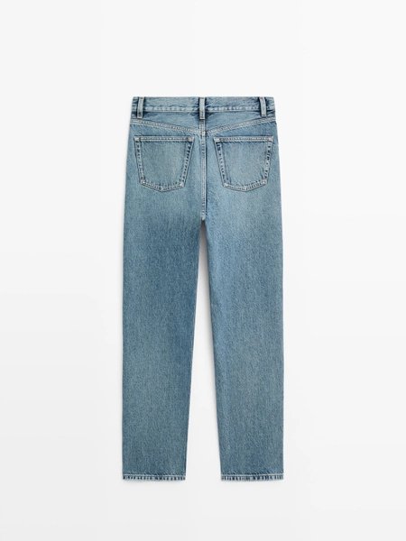 Straight-leg high-waist jeans · Light Blue, Off White, Light Blue, Medium Blue, Charcoal · Trousers | Massimo Dutti