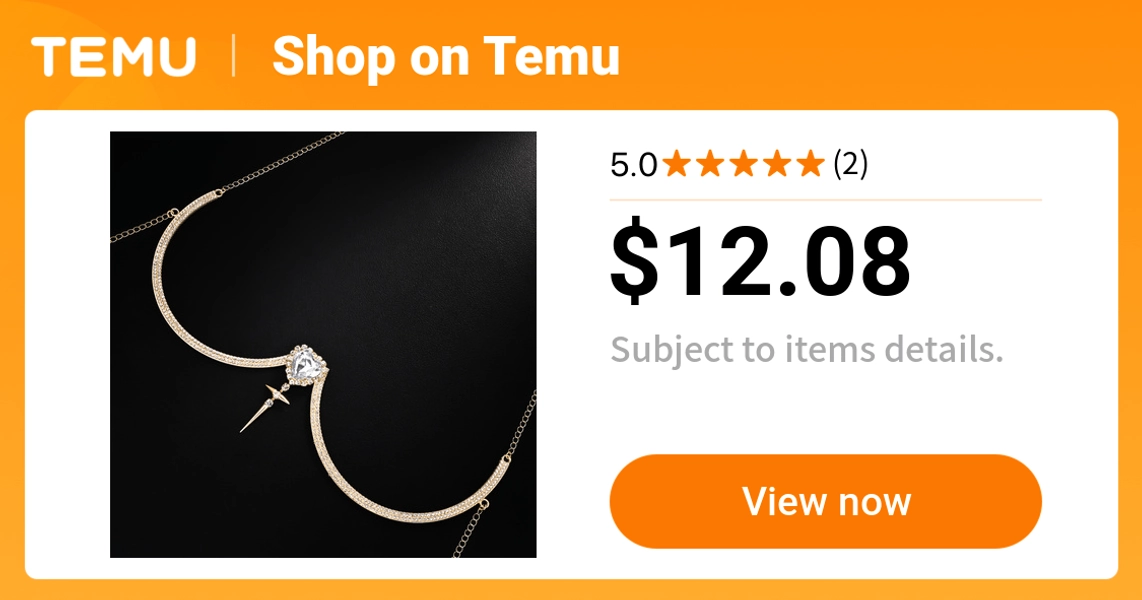 a golden cross heart shaped chest chain     body - Temu