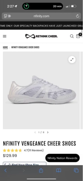 vengeance cheer shoes 