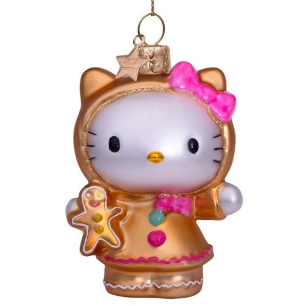 VONDELS Christbaumschmuck Hello Kitty Pink mit Lebkuchenmann (9,0cm)