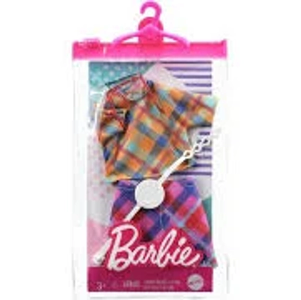 Barbie Multi-Colored Plaid Crop Top & Mini Skirt Fashion Pack