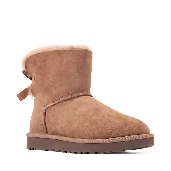 Womens UGG Mini Bailey Bow II Boot - Rocky Oak - MEDIUM BROWN - Size 7