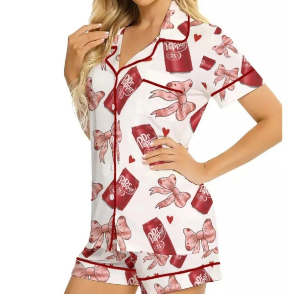 Dr Pepper Drink Coquette Bow Pajamas Set sold by Threatening Bison 45% OFF | SKU 1242407259 Printerval