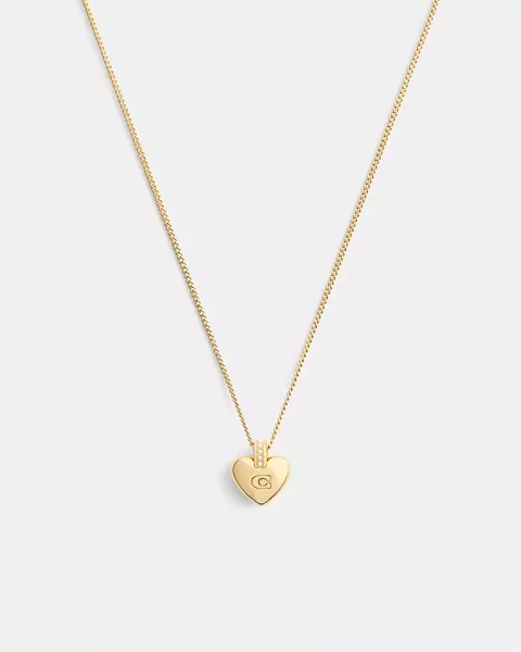 Gold Signature Heart Pendant Necklace
