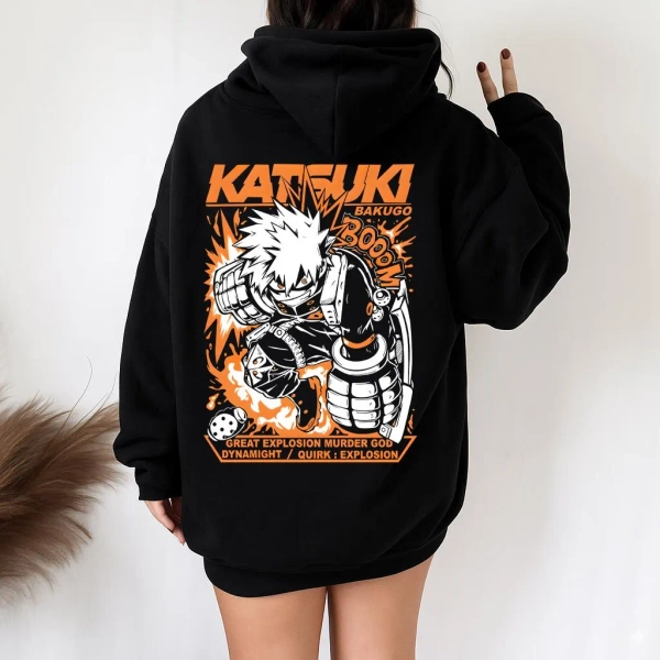 Anime Manga Graphic Hoodie, Japanese Streetwear Sweater