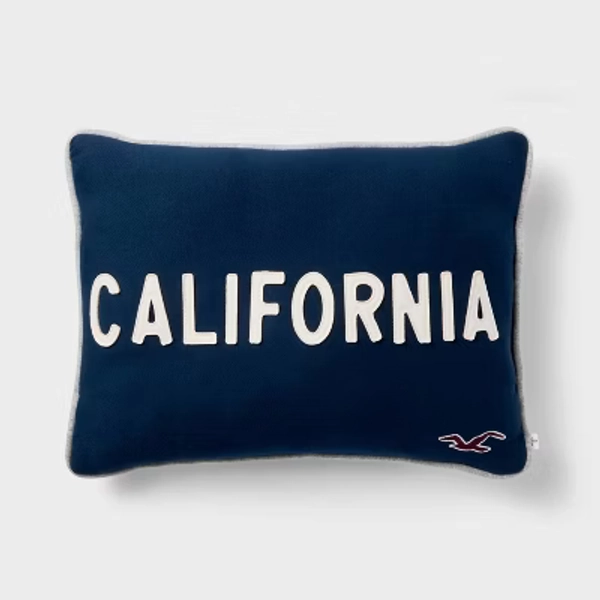 California Seagull Lumbar Decorative Bed Pillow Navy Blue - The Hollister Collection at Target