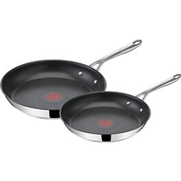 Jamie Oliver by Tefal Cook's Direct E304S244 2-Piece Frying Pan Set - Stainless Steel