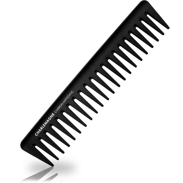 Charlemagne Hair Comb Carbon Fiber Wide Tooth Detangling Comb Heat Resistant Anti-Static Black - Walmart.com