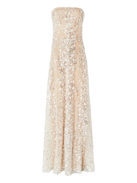 Genny robe mi-longue fleurie à sequins | 44