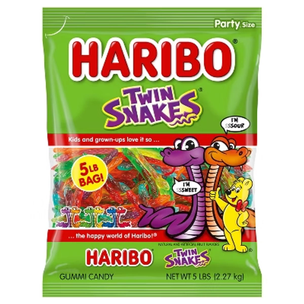 Haribo Twin Snakes Bulk - 5lb/80oz