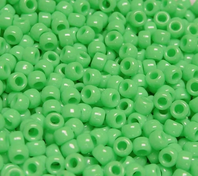 500pc Lime Green 9x6mm Pony Beads for school crafts hair decor kandi jewelry