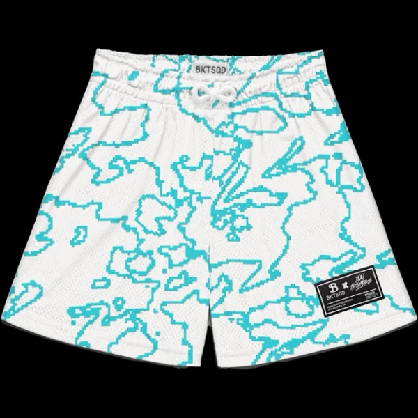 Bucketsquad 100 Thieves Teal Geo Youth Shorts Kids