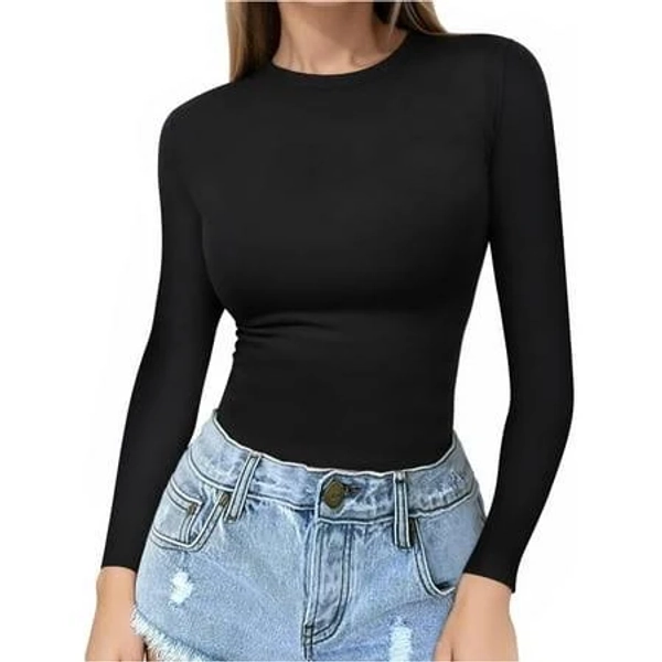 Women's Slim Fitted Crewneck Long Sleeve Shirt