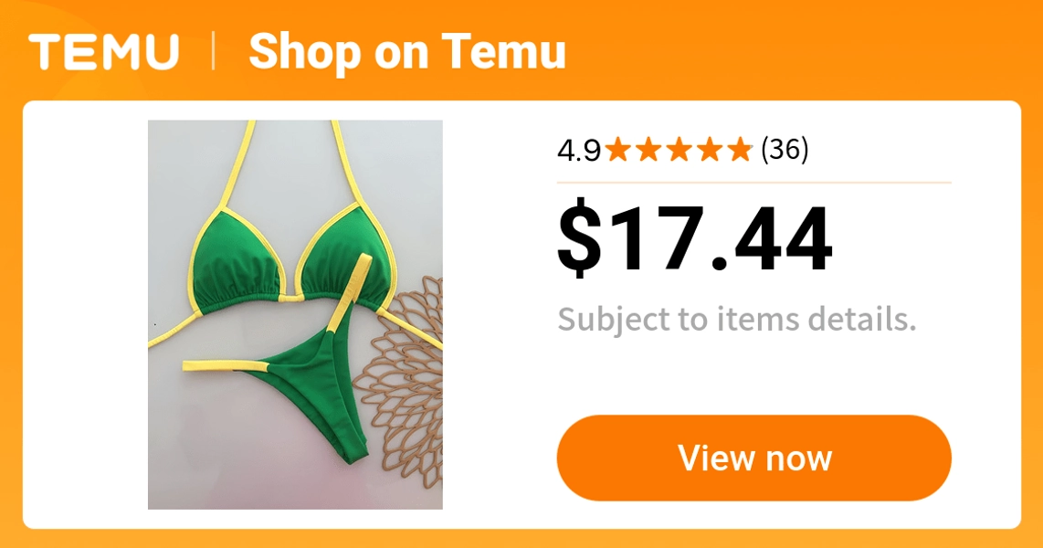 island vacation standard   contrast bikini set - Temu
