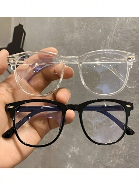 2pcs Blue Light Blocking Glasses, Computer Reading/Gaming/TV/Phones Glasses For Women Men,Anti Eyestrain & UV Glare,Eyeglasses Are Available In Various Colors (Black Glasses, Brown Glasses, Leopard Print Glasses, Transparent Glasses, Pink Glasses)
