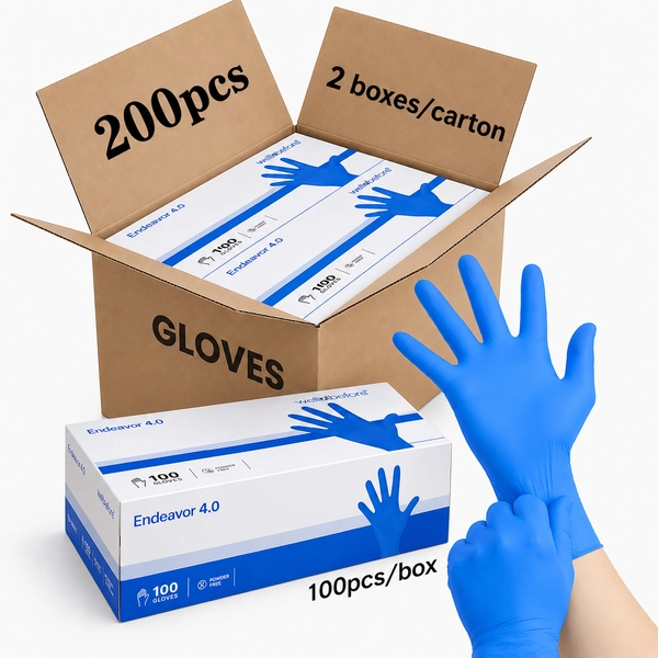 Blue Disposable Gloves, 200pcs, 5mil, Powder-Free, Waterproof Protective Gloves for Household Cleaning, Food Prep, Pet Care, Hair Dyeing & Auto Repair, Textured Grip, Available In S/M/L
