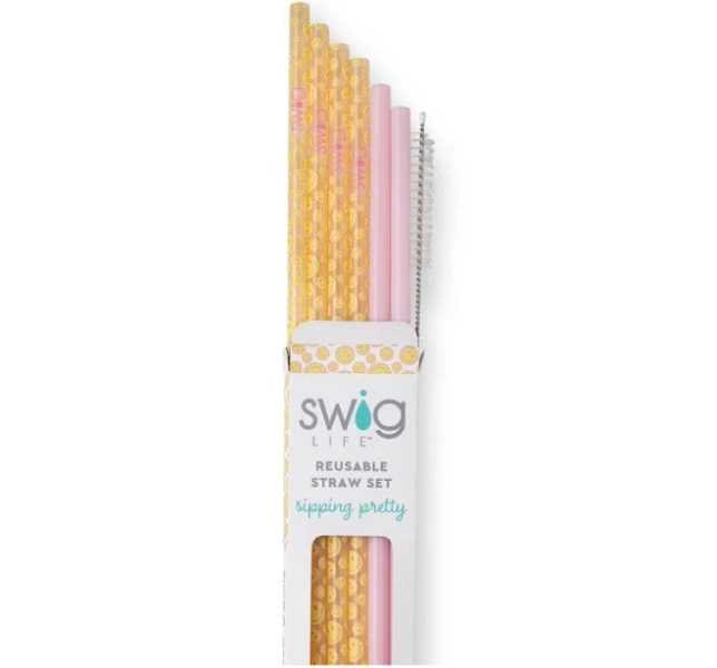 Swig Oh Happy Day Reusable Straw Set