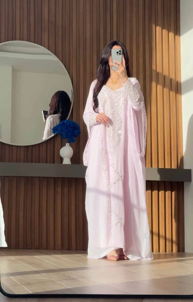Thoub light pink - 0124 - TAJ ALMAHA