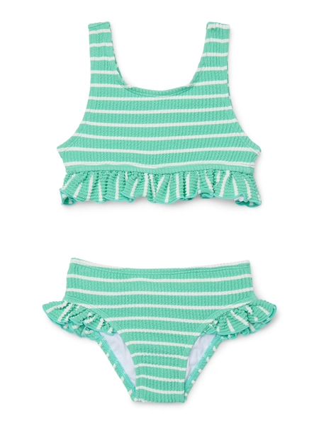 Wonder Nation Baby and Toddler Girls Ruffle Bikini Top and Bottoms Swim Set, 2-Piece, Sizes 12M-5T