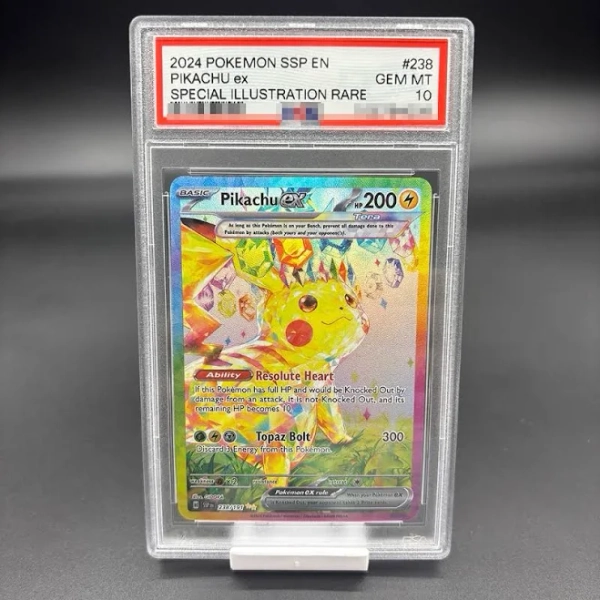 DIY 2024 PTCG SSP EN PIKACHU ex Collection Card Copy 10Points Rating Card Anime Game Card Gift