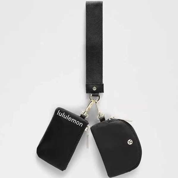 Lululemon Dual Pouch Wristlet Black/Gold