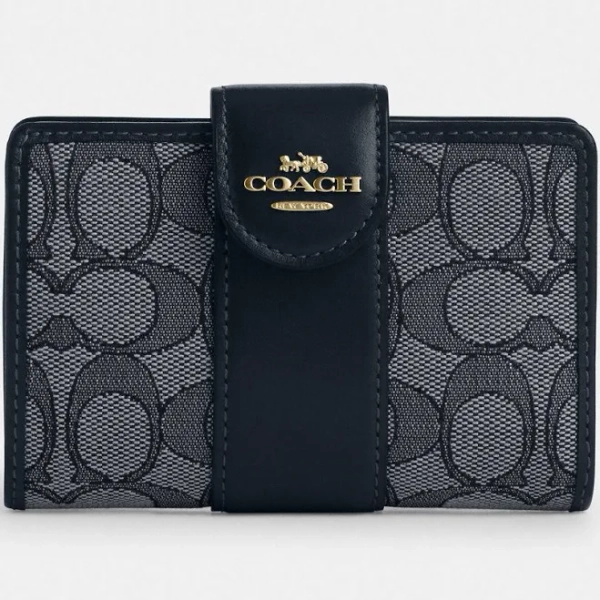 Coach Women's Signature Jacquard Medium Corner Zip Wallet