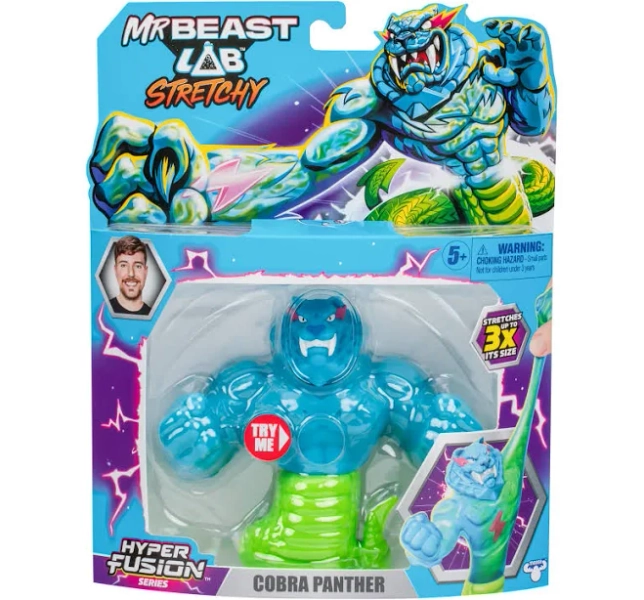 MrBeast Lab Hyper Fusion Stretchy Hero Cobra Panther Figure