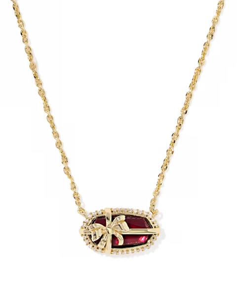 Elisa Bow Gold Short Pendant Necklace 
