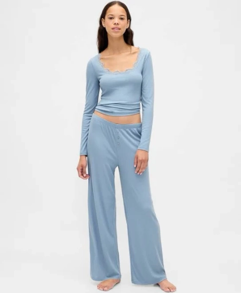 Gap Women's Mini Rib Wide-leg Pants