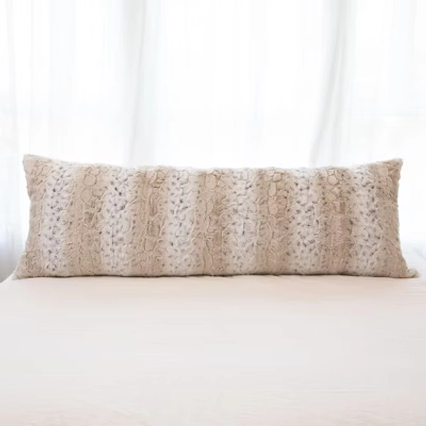 Cheer Collection Embossed Faux Fur Full Body Pillow - Snow Leopard (20" x 54")