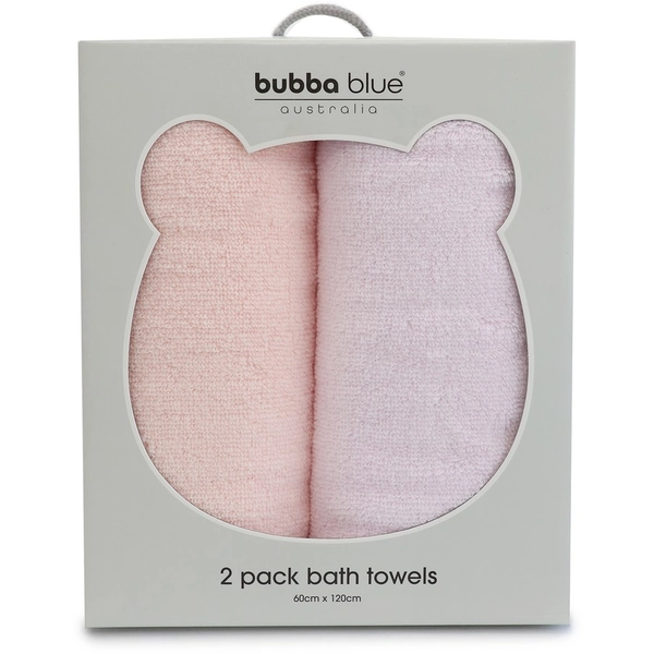 Bubba Blue Nordic Bath Towels 2 Pack - Rose/Lilac